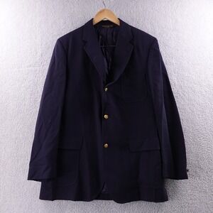 Brooks Brothers Navy Blue Blazer Mens 42R Gold Buttons Sport Coat Union Made USA